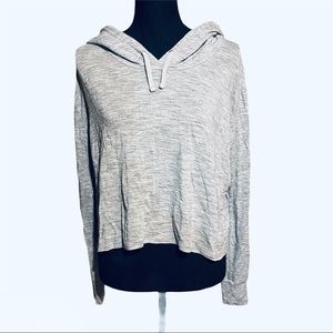 Athleta Boxy Cropped Hooded Drop Shoulder Top M